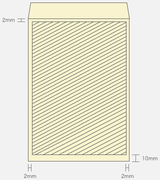 角2封筒オモテ印刷範囲