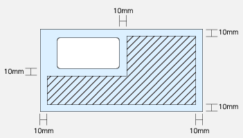窓付き封筒オモテ印刷範囲