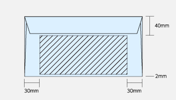 洋0窓付き封筒ウラ印刷範囲