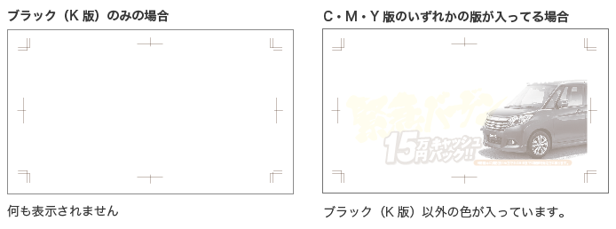 「ブラック」以外のオブジェクトが残っているとC・M・Y いずれかの版のオブジェクトが表示されますので、それらのオブジェクトもグレースケールに変換してください。